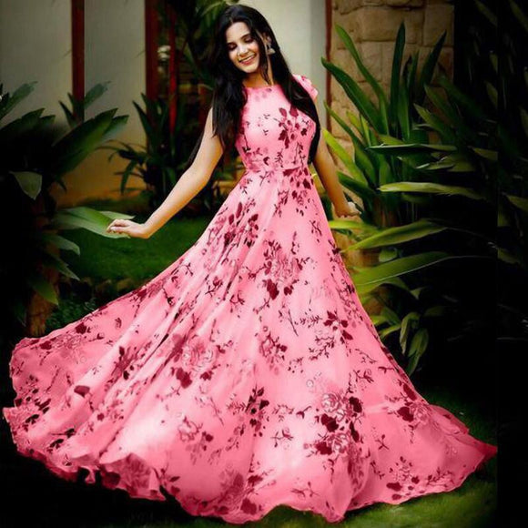 Pink Color Long Dress | Gown | bt-1004 ...